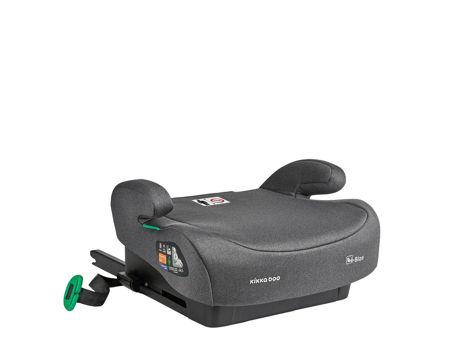 SITZERHÖHUNG i-Boost dunkelgrau i-Size (125-150cm) ISOFIX Rückenlehne - Grau, Kunststoff (44/36/41cm) - Kikka boo