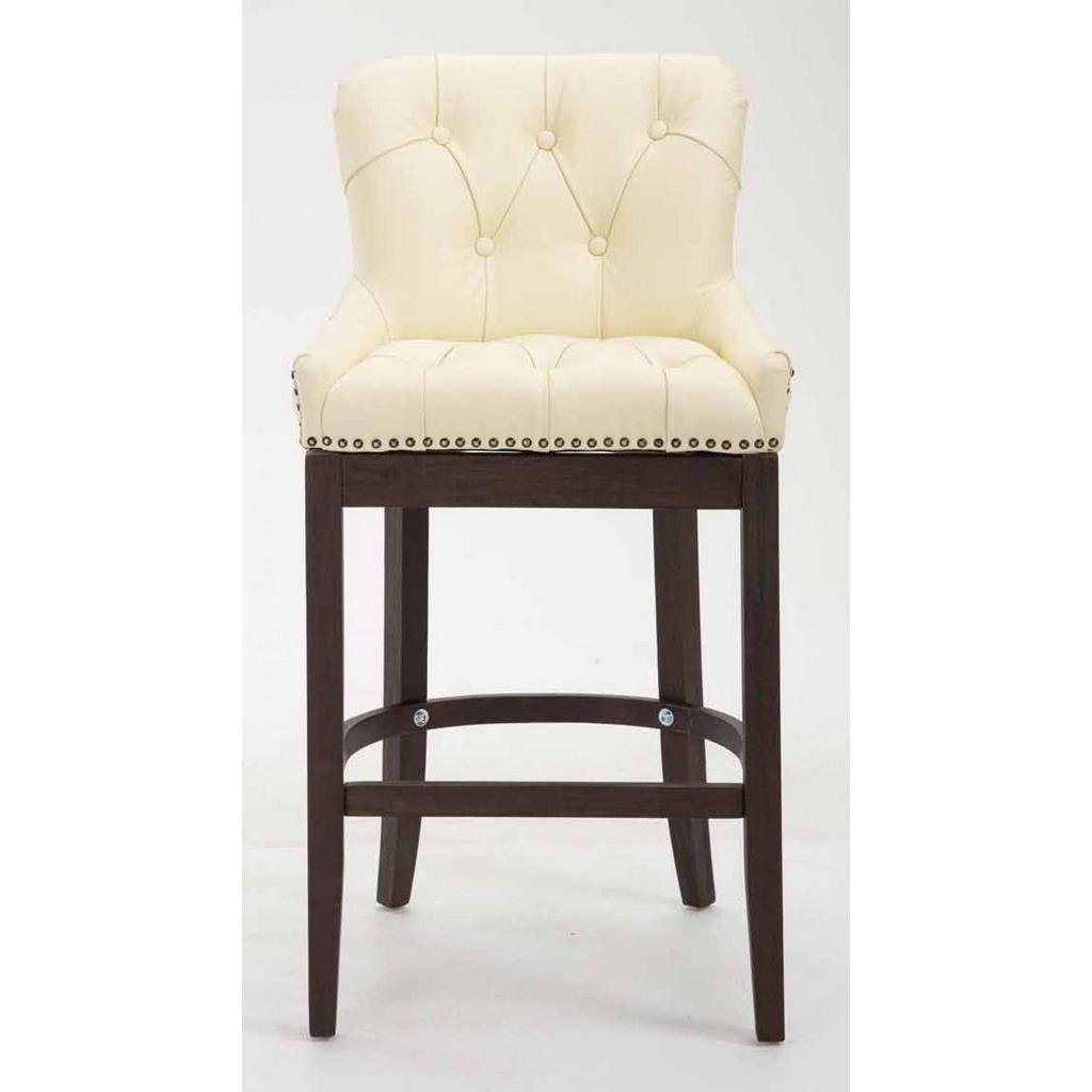 Thumbnail - CLP Barhocker, Creme, Leder, 55x109x57 cm, Esszimmer, Barmöbel, Barhocker