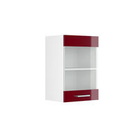 KÜCHENGLASSCHRANK R-Line Rot Hochglanz 40 cm - Rot/Weiß, Holzwerkstoff (40/60/31cm) - Vicco