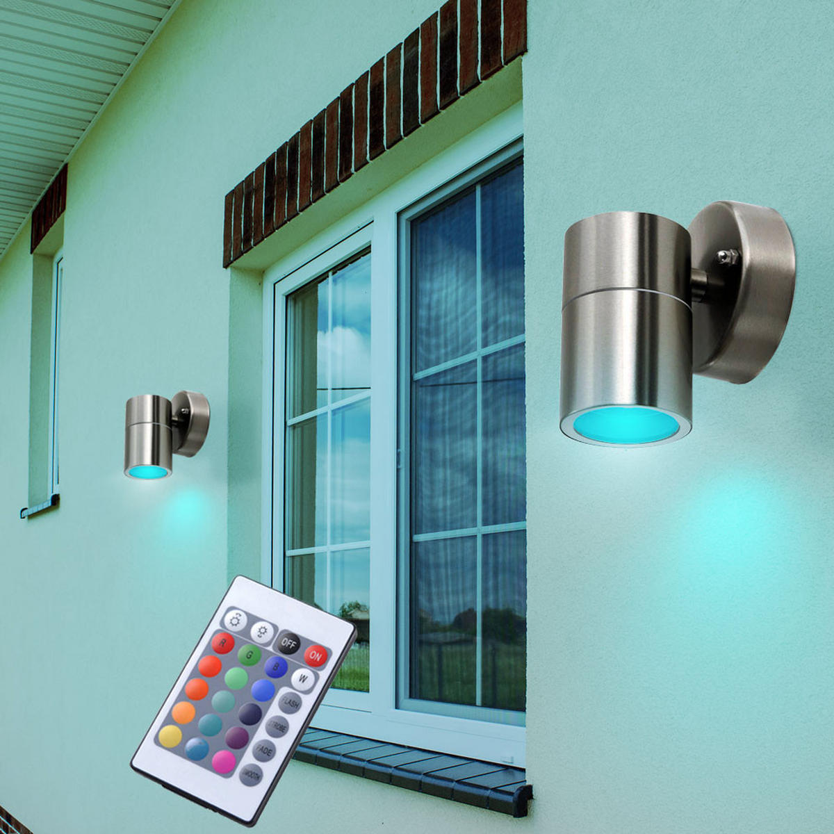 LED AUSSEN-WANDLEUCHTE Edelstahl Silber - Silberfarben, Metall (8.5/11.8/9.3cm)