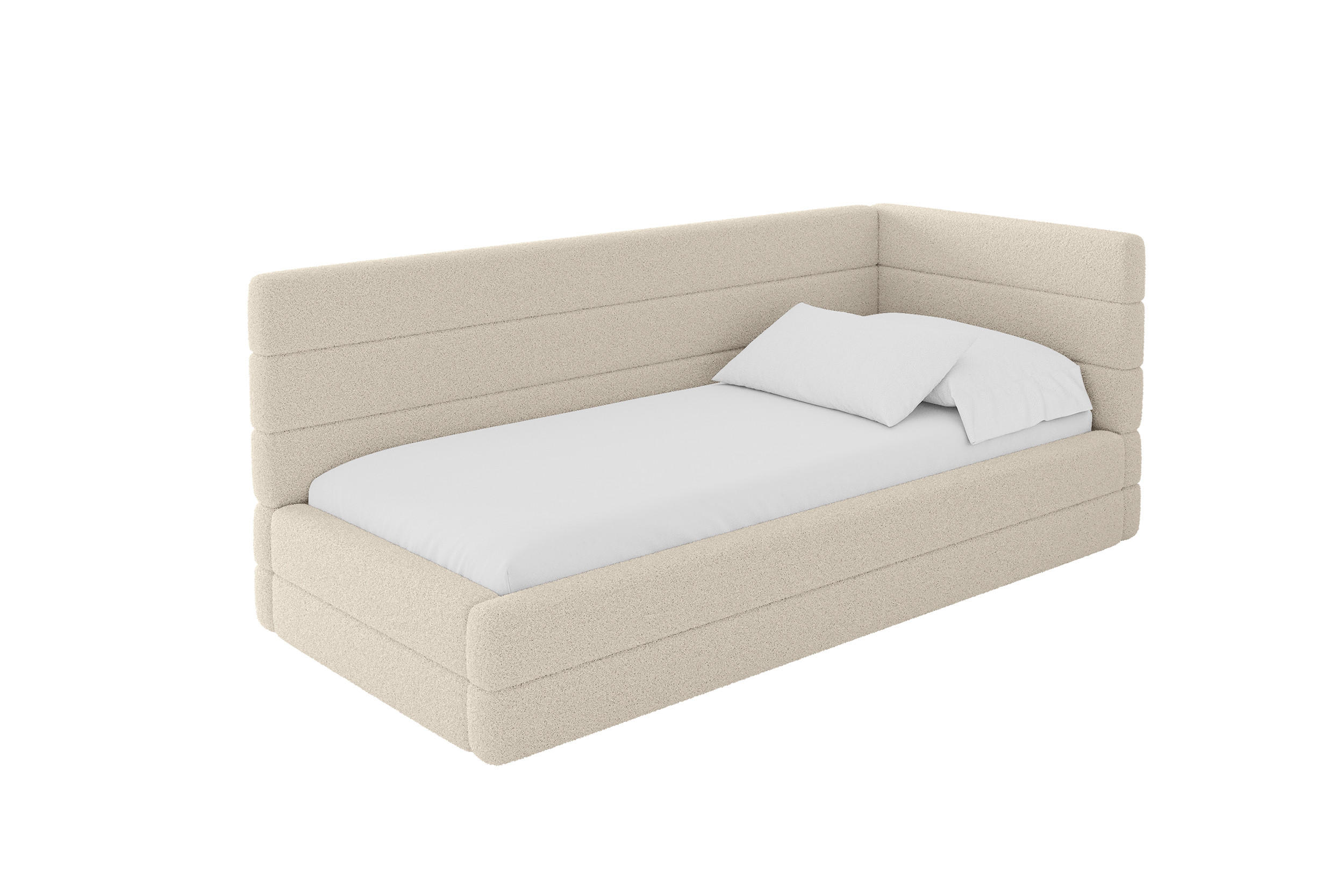 ALTDECOR JEDNOLŮŽKOVÁ POSTEL pro mládež s úložným prostorem, vlevo - BEMY 100x200 tmavě béžová