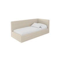 EINZELLBETT Jugendbett mit Bettkasten, Links - BEMY 90x200 Dunkelbeige - Cappuccino, Holzwerkstoff/Textil (90/200cm) - ALTDECOR