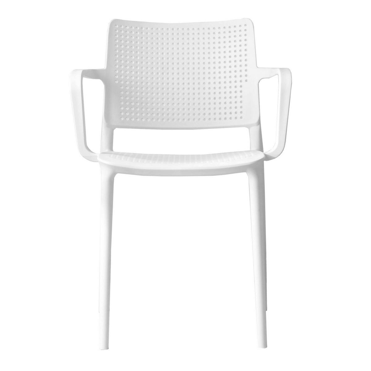 GARTENSTÜHLE 4-tlg., Weiß - Weiß, Textil (42/80/55cm) - Oviala