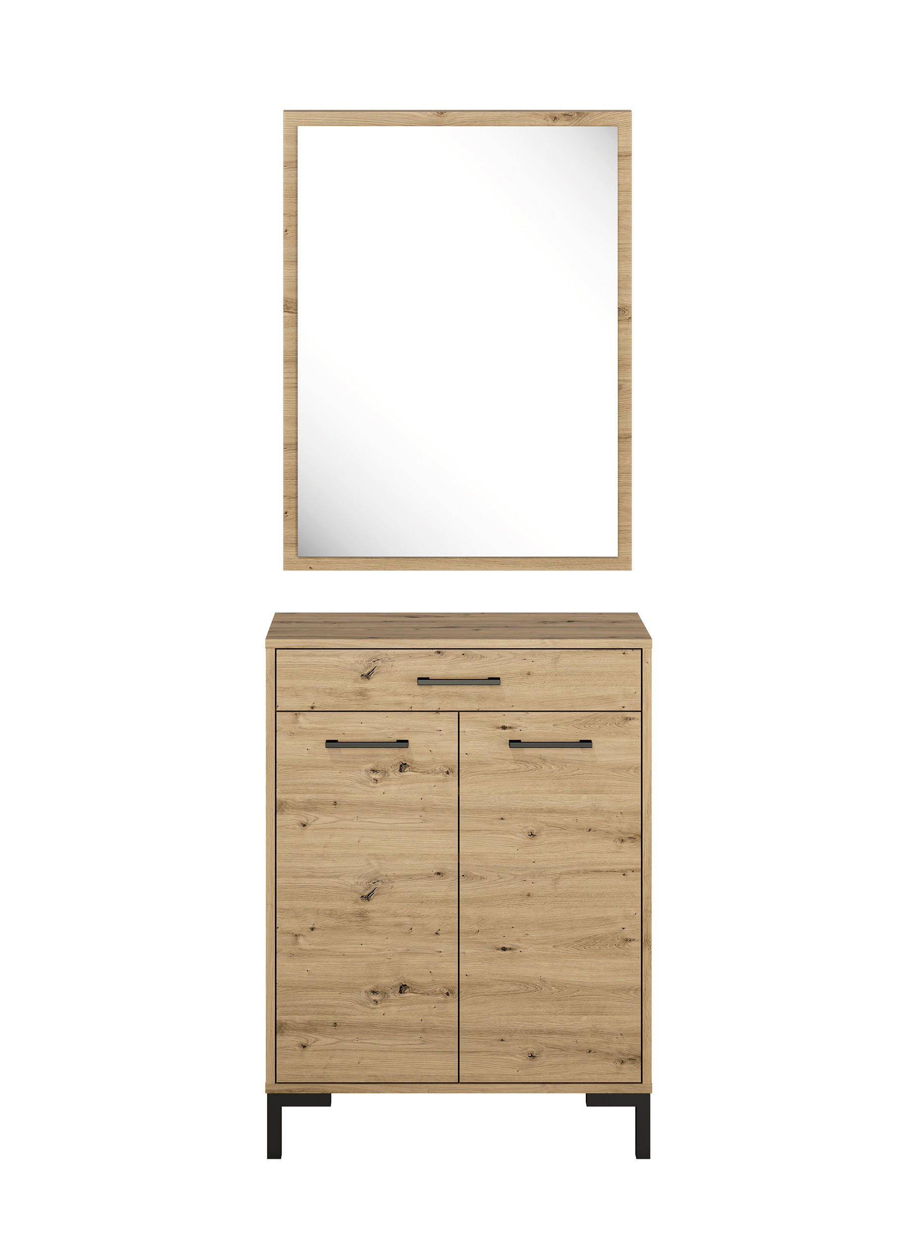 GARDEROBE Nevio Artisan Eiche 2-teilig - Eiche Artisan/Braun, Holz/Holzwerkstoff (70/159/34cm) - Feldmann-Wohnen