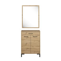 GARDEROBE Nevio Artisan Eiche 2-teilig - Eiche Artisan/Braun, Holz/Holzwerkstoff (70/159/34cm) - Feldmann-Wohnen