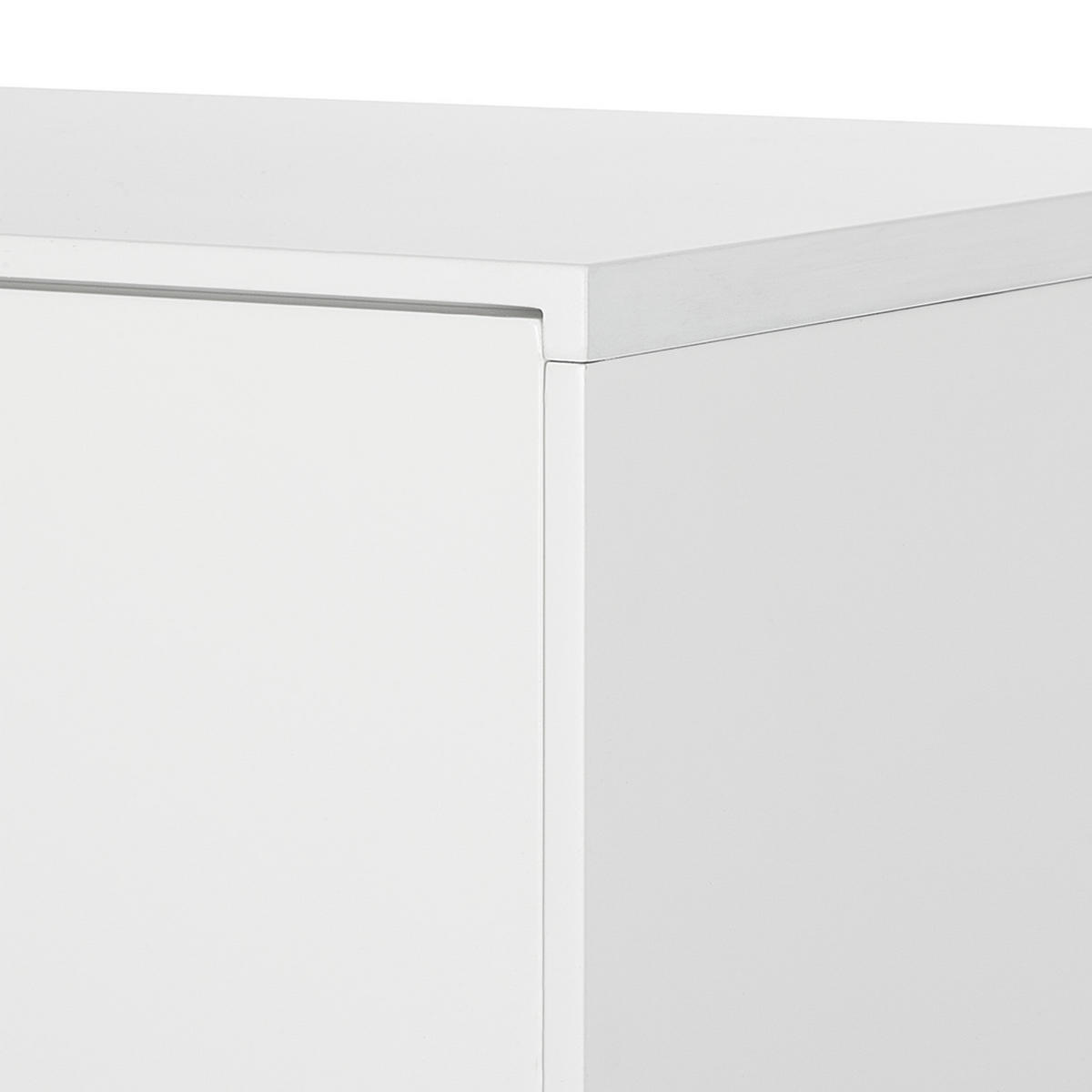 HIGHBOARD mit 4 Schubladen - Weiß / Eiche - 160 x 128 x 40 cm - Eichefarben/Weiß, Eichenholz/Holz (160/128/40cm) - home24
