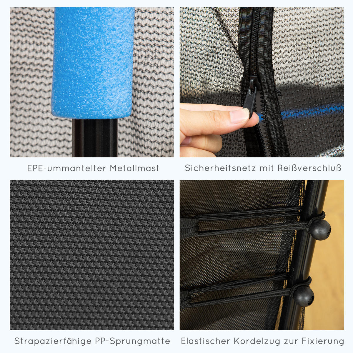 KINDERTRAMPOLIN - Blau, Kunststoff/Metall (163.5/163.5cm) - HOMCOM