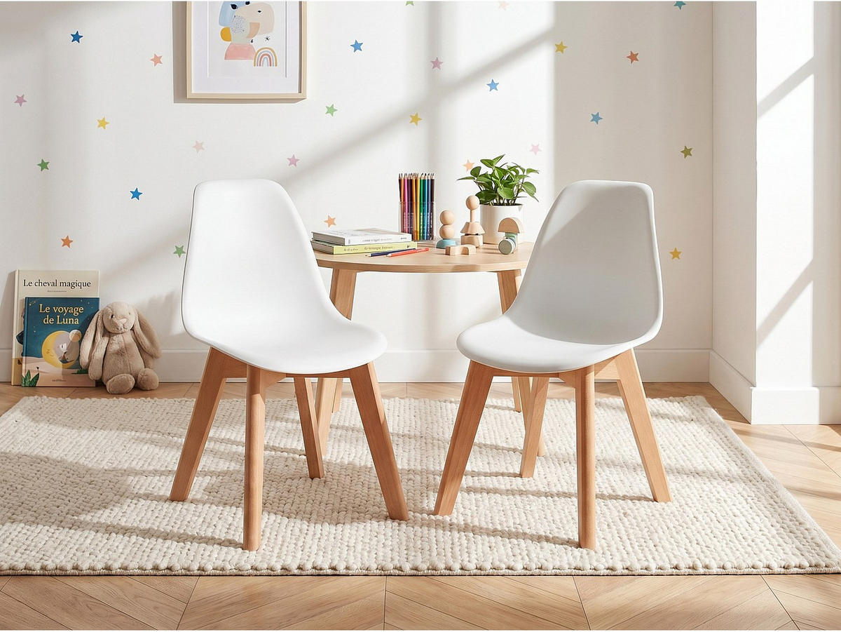 STUHL - 30.5 cm x 36.5 cm - Plastik - Weiß LILINOU - Weiß, Kunststoff (30.5/58/36.5cm) - Vente-Unique