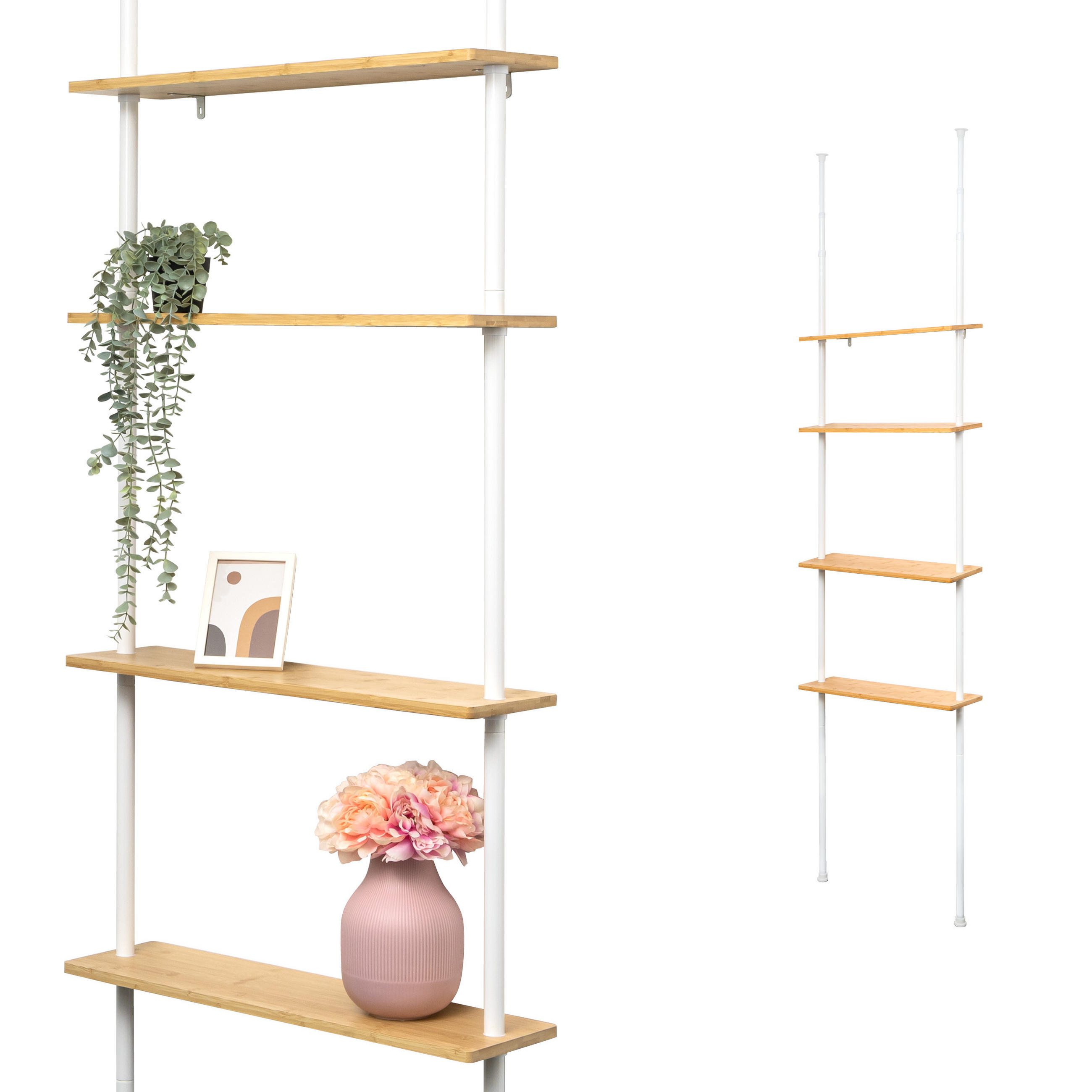 bremermann Teleskop-Eckregal, Weiß 70x290x18 cm