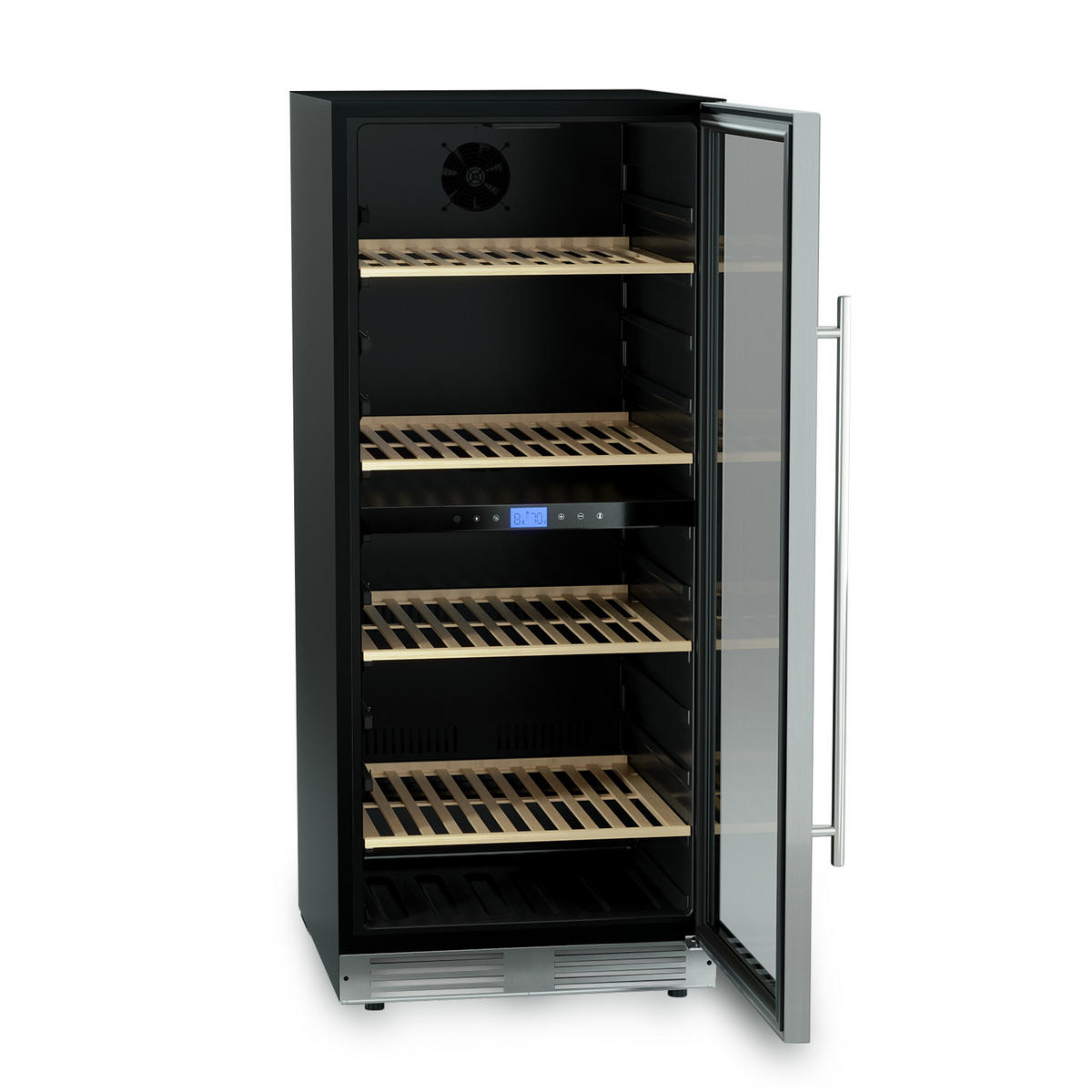WEINKÜHLSCHRANK CAVCED149 Schwarz und Silber, 149 Flaschen , Kapazität 325L, 2 Temperaturzonen, Edelstahl, Anti-UV, LED - Schwarz, Metall (59.5/140/69.5cm) - Les Petits Champs