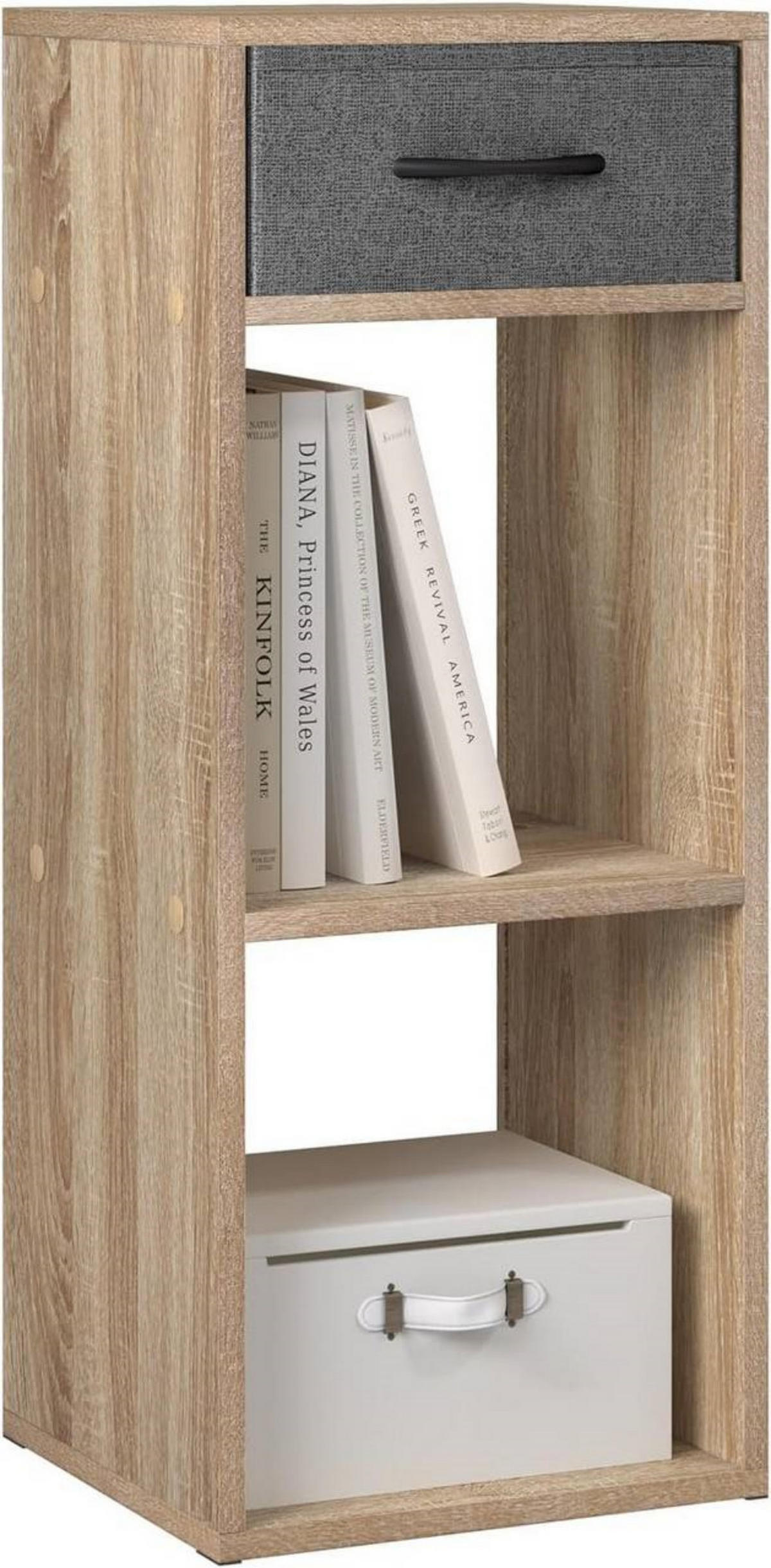 BÜCHERREGAL mit 3 Ebenen, 32.4x80x30 cm, Helle Eiche - Eichefarben, Holzwerkstoff/Textil (32.4/80/30cm) - Woltu