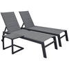 SONNENLIEGEN Barbados Grau und Anthrazitgrau 2 Plätze - Anthrazit, Metall (61/95/198cm) - Happy Garden
