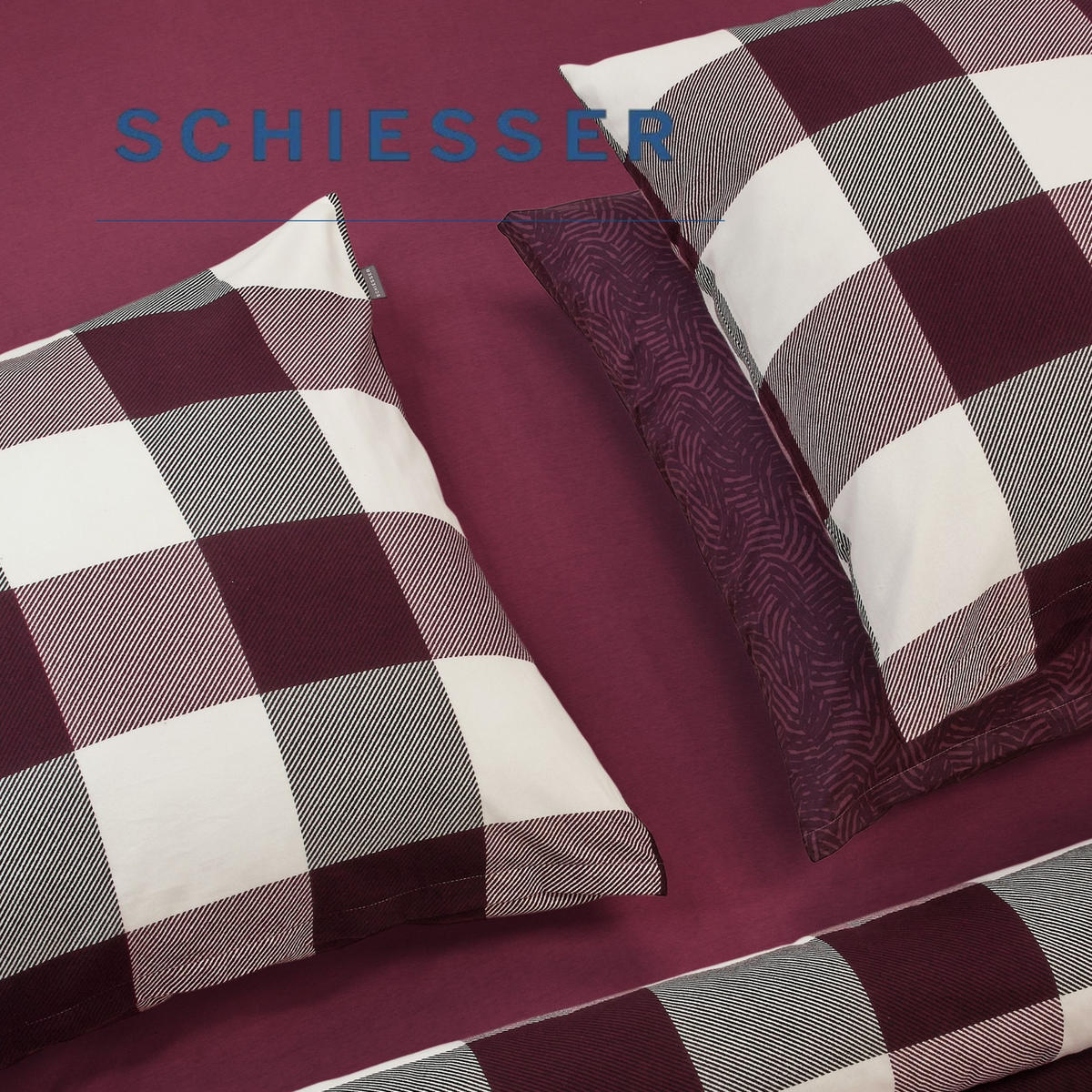 BETTWÄSCHESET Alice - Feinbiber - 2-teilig - 135 x 200 cm - Burgund - Rotbraun, Textil (135/200cm) - SCHIESSER