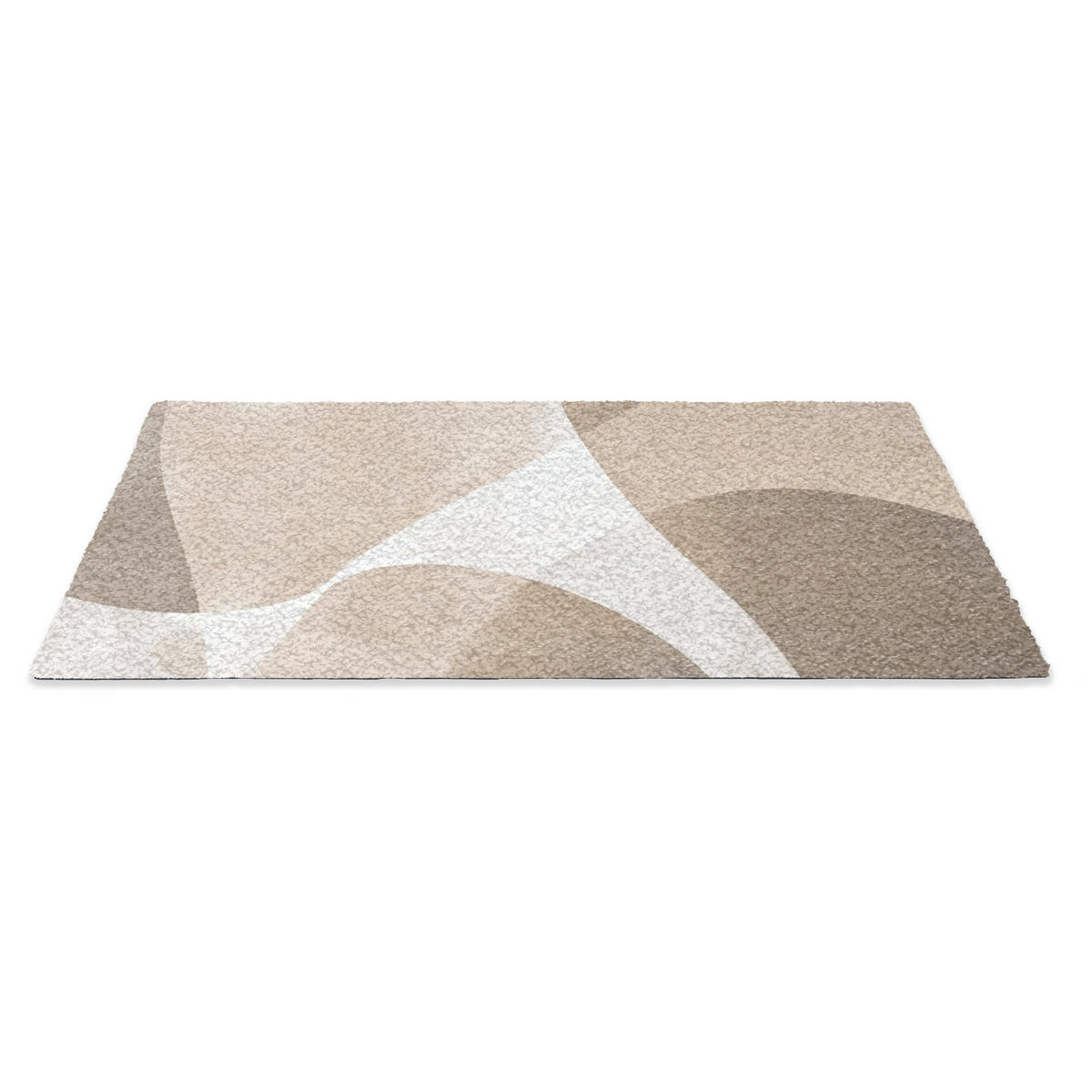 FUSSMATTE Glatte Oberflächen - Harmonisch - Wellenförmig 60x40 cm - Beige, Kunststoff (60/0.4cm) - MuchoWow
