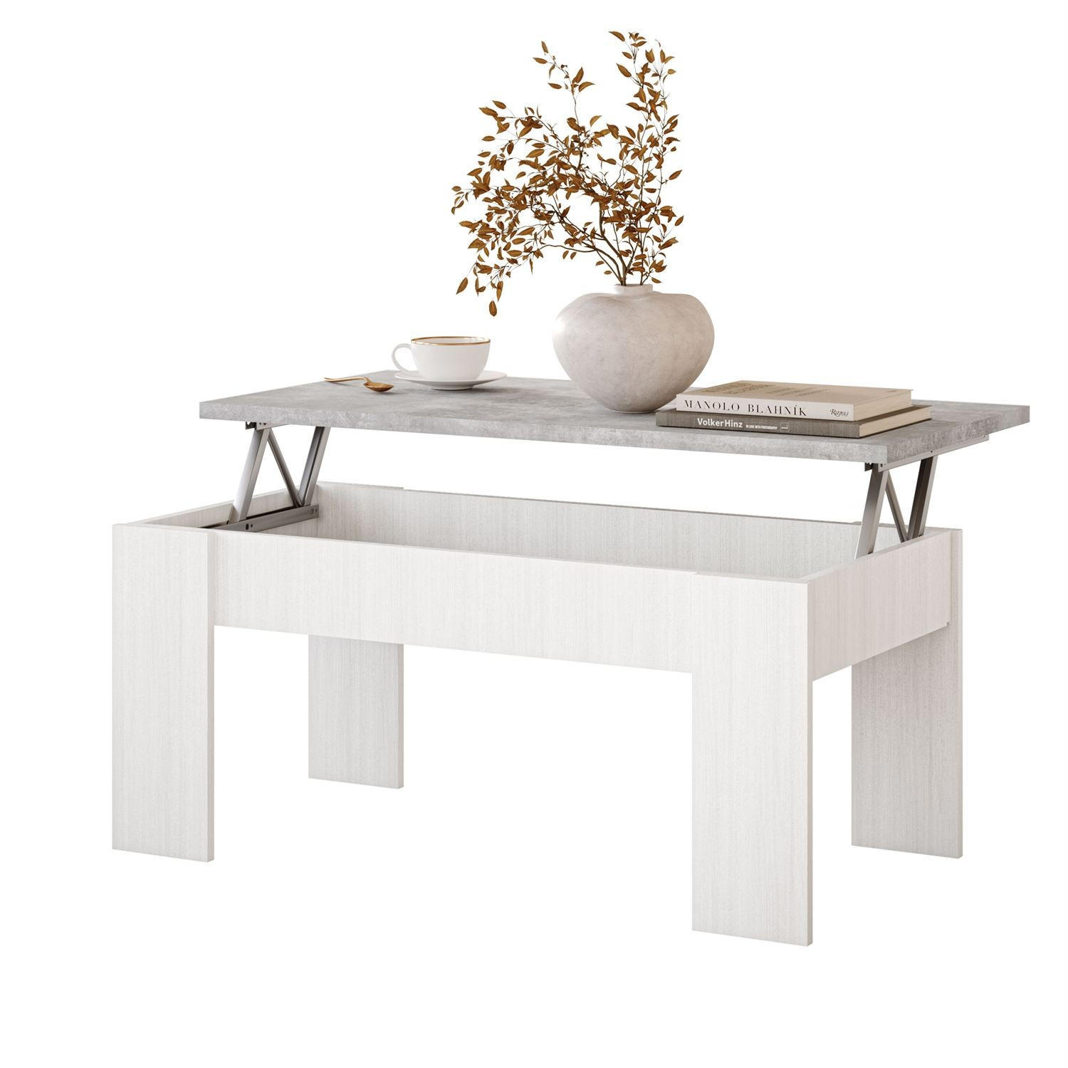 COUCHTISCH APERTO ausklappbar - Hellgrau, Holzwerkstoff (100/45/50cm) - Lookway