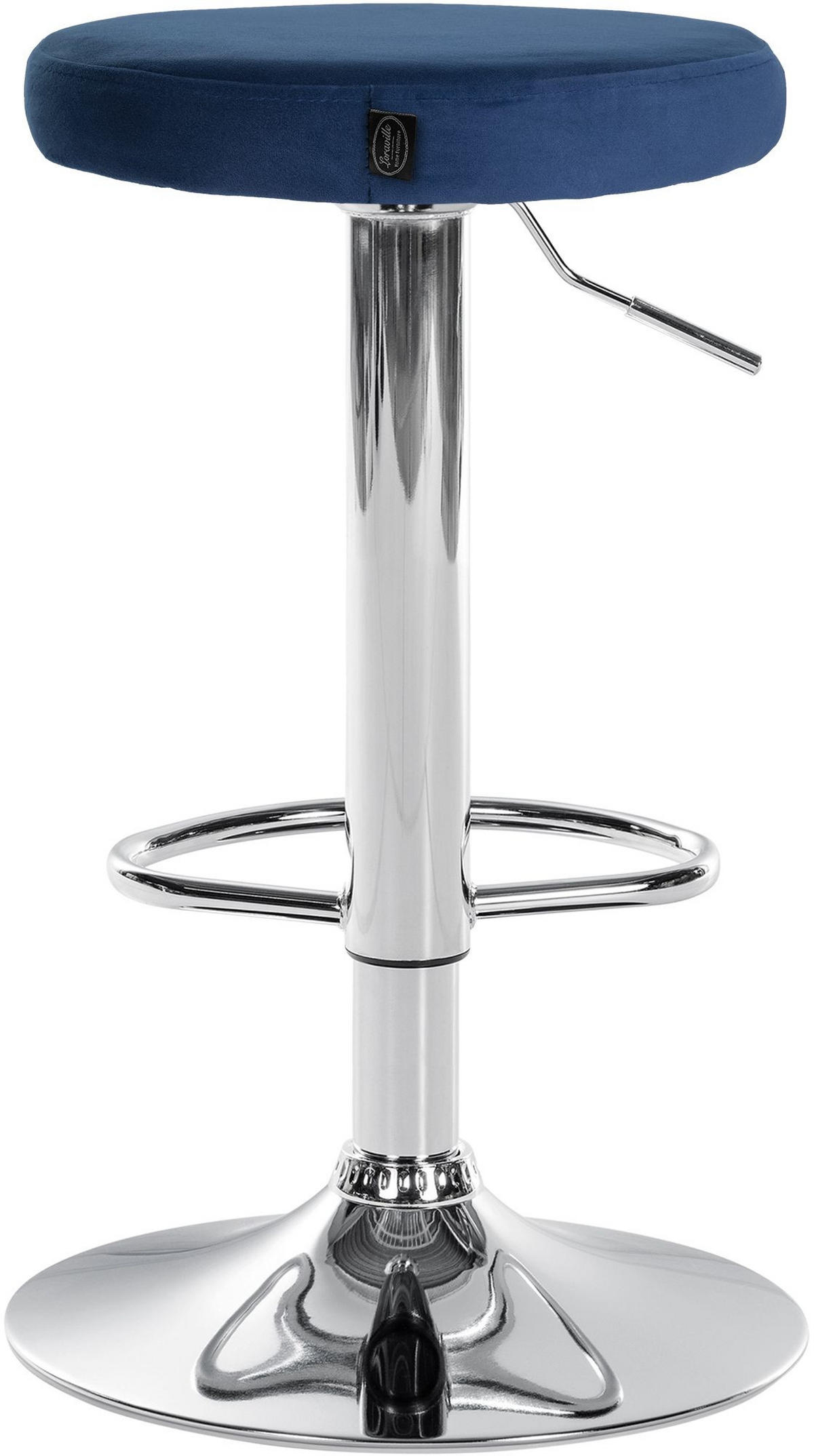 BARHOCKER 2er Set Samt blau - Blau, Textil/Metall (38.5/60/38.5cm) - CLP