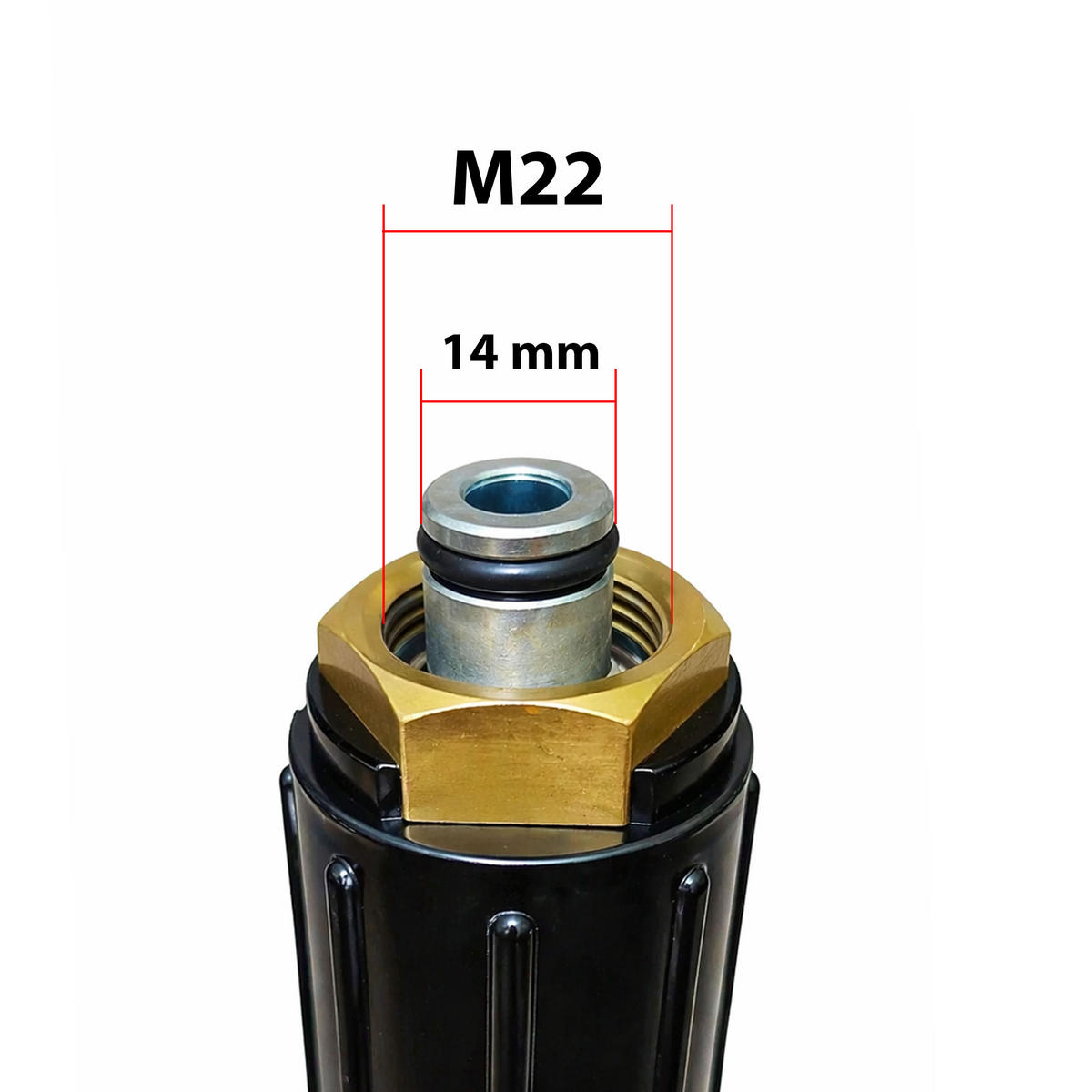 SCHLAUCH Pro Hochdruck - 10 m, M22 x M22, 250 bar, 155 °C, Stahl-Doppelgeflecht - Multicolor, Kunststoff/Metall (10/10/10cm)