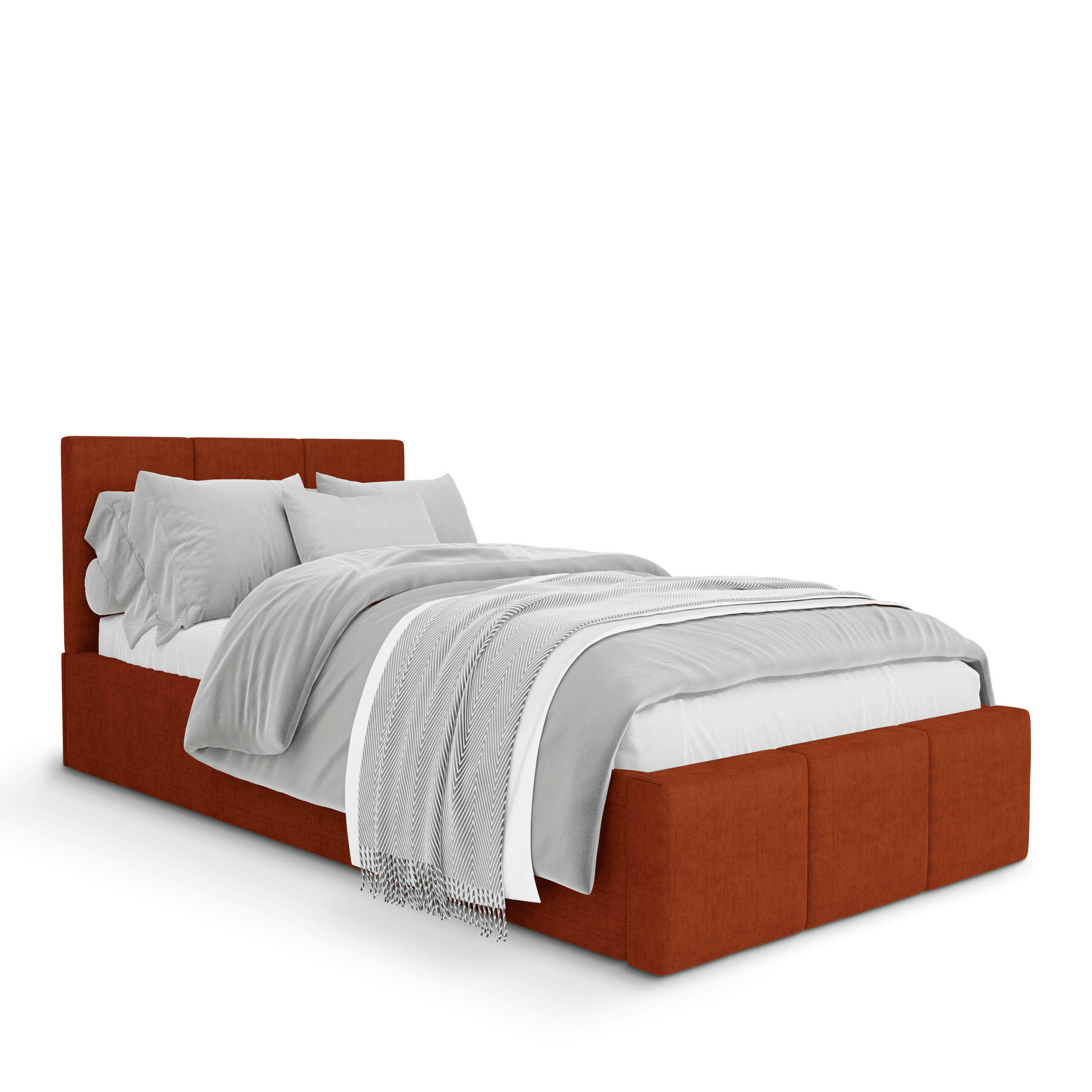 POLSTERBETT für Schlafzimmer Bett mit Stauraum Honigfarbe 90x200cm Kopfteil 100cm - Honig, Holzwerkstoff/Metall (90/200cm) - Muralo