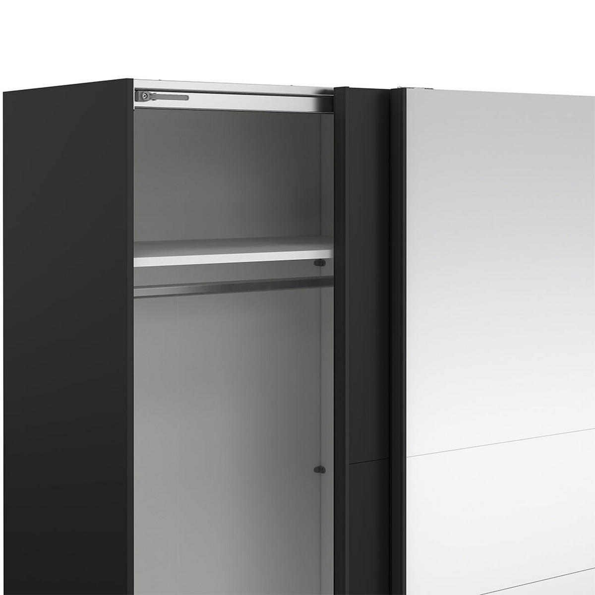 SCHIEBETÜRENSCHRANK, Como, Schwarz, Holzwerkstoff, 179 x 67 x 201 cm - Schwarz, Holzwerkstoff (179/201/67cm) - ebuy24
