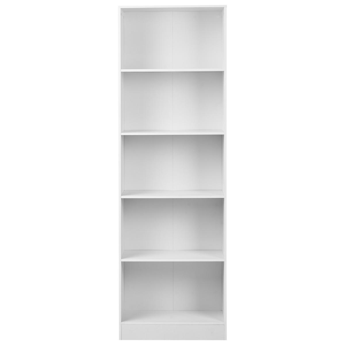 BÜCHERREGAL mit 5 Ebenen 174 cm Weiß Winnipeg - Weiß, Holzwerkstoff (55/174/30cm) - Beliani