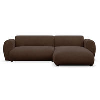 ROHOVÁ POHOVKA Emia hnedá, vpravo - hnedá/čierna, textil/plast (156/262cm) - Selsey