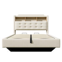 POLSTERBETT mit LED und USB Beige 140x200 cm Textil - Beige, Textil (140/200cm) - SONNENH