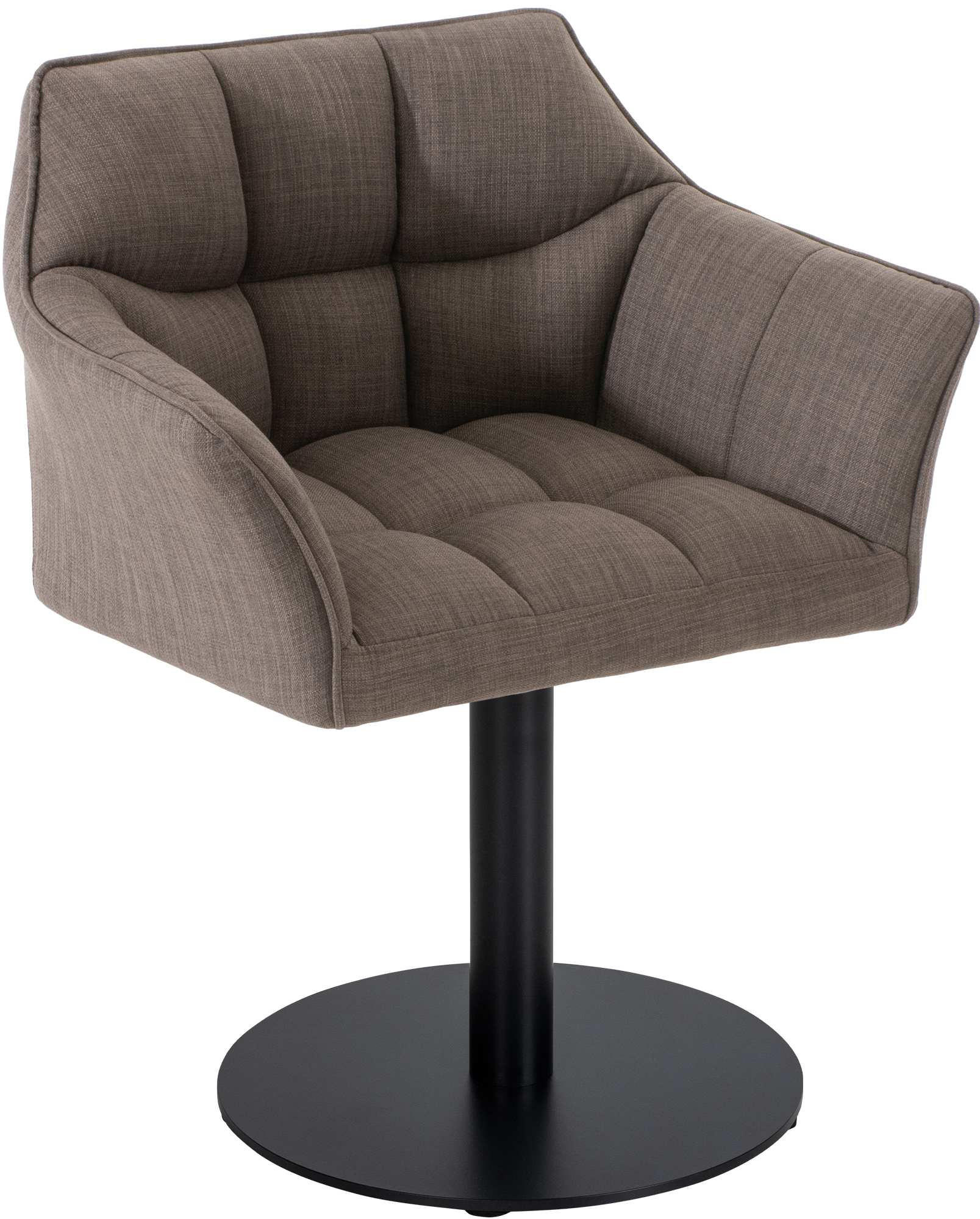 SESSEL Stoff grau - Schwarz/Grau, Textil/Metall (64/75/48cm) - CLP