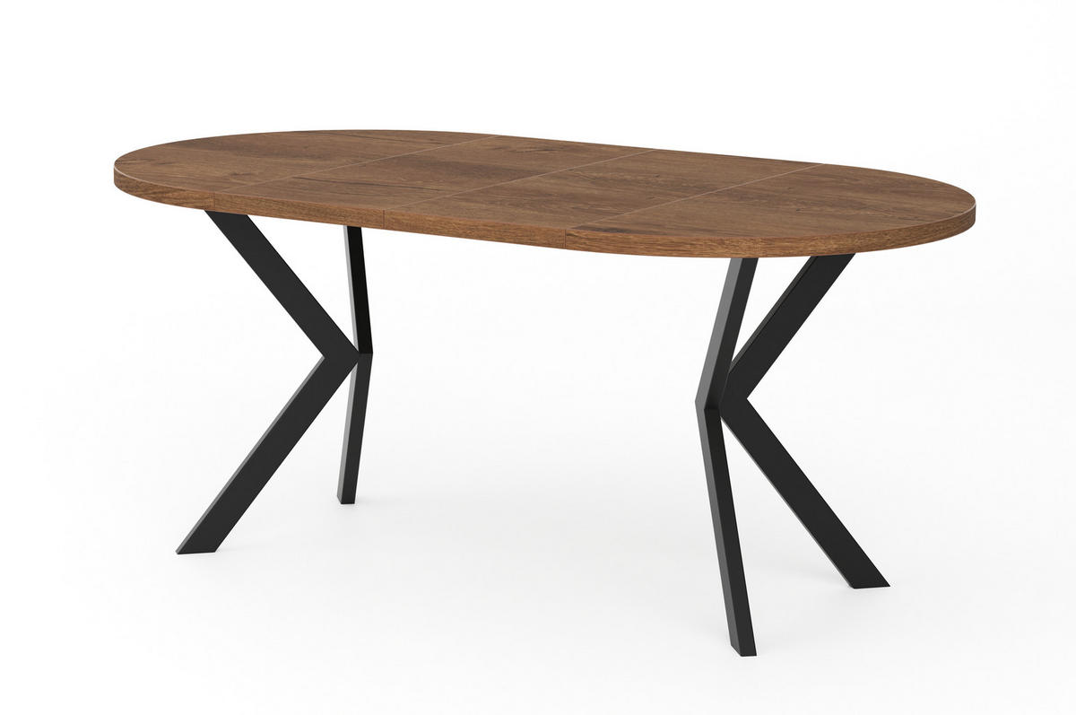 ESSTISCHE EDEN - Eichefarben/Schwarz, Holzwerkstoff (90/90/76cm) - Meblini