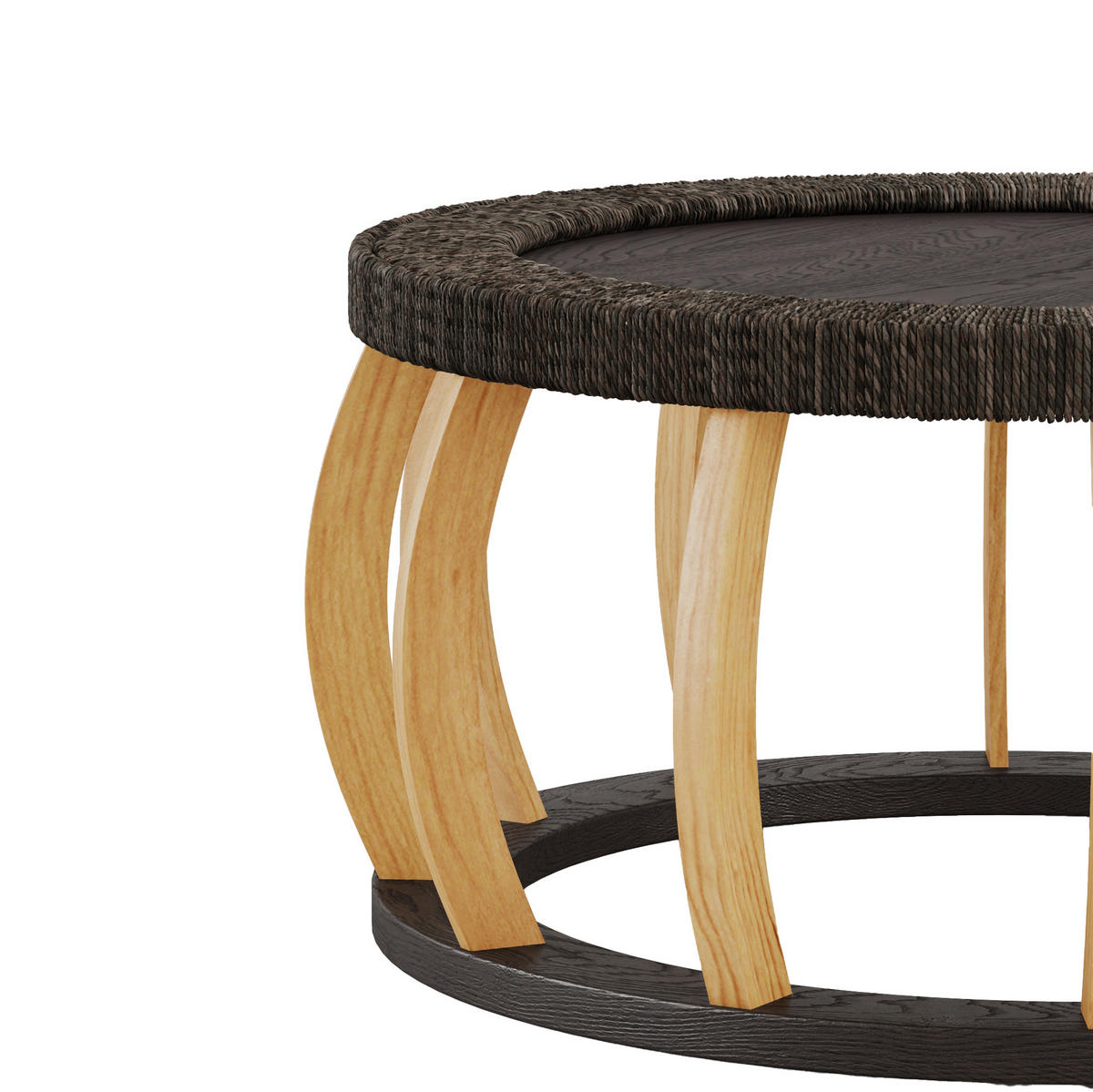 KLUBSKA miza iz masivnega lesa in MDF, 90/90/43 cm črnorjava - črna, leseni material (90/90/43cm) - BEAOK