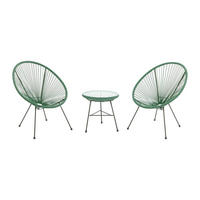 GARTENSITZGRUPPE im Set - 2 Personen-Sitzer - Harz, Glas - Khaki - - Schlammfarben, Glas - Vente-Unique