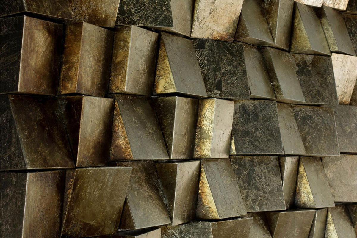 WANDBILD Silber 62/104 cm - Silberfarben/Braun, Holz/Kunststoff (6.8/104cm) - KUNSTLOFT