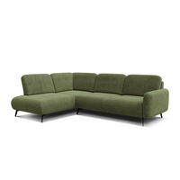 ECKSOFA FEBE 5-Sitzer links, olivgrün - Schwarz/Olivgrün, Holz/Textil (271/190cm) - Courtois Laville