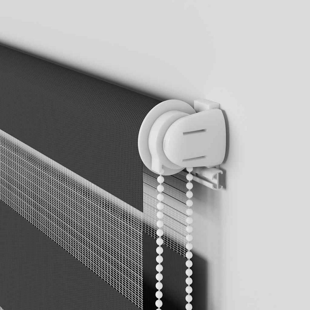 DOPPELROLLO 75/150 cm Stoffbreite 70,9 cm aus Polyester Schwarz - Schwarz, Textil (75/150cm) - vidaXL