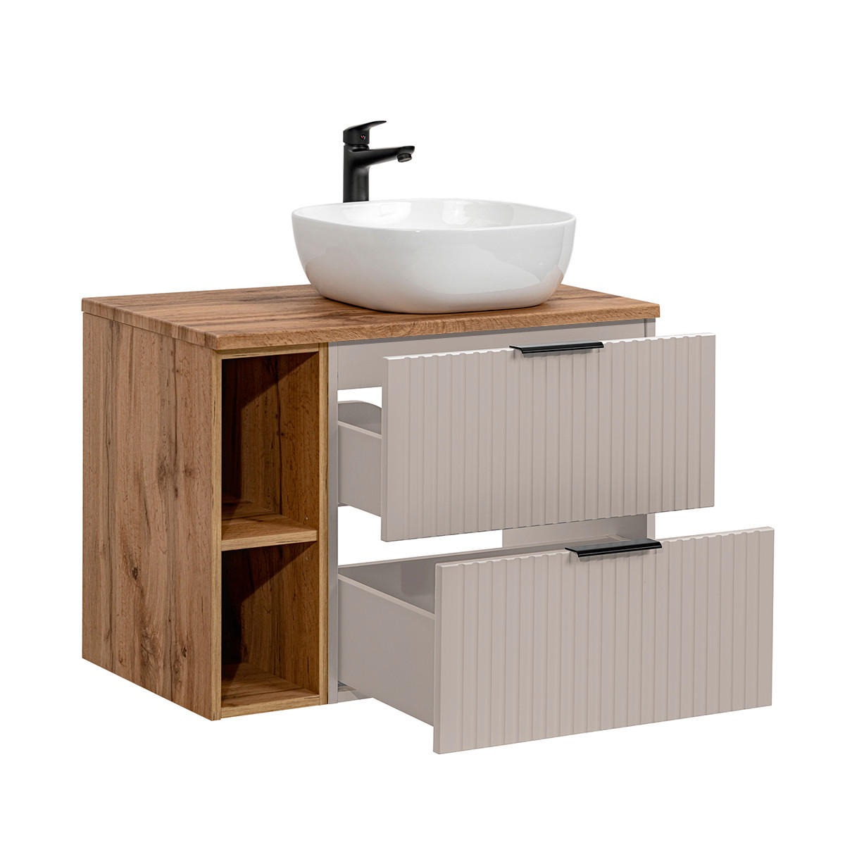 WASCHTISCH 80.6cm Adriel Beige - Beige, Holzwerkstoff (80.6/59/46cm) - Petits-meubles