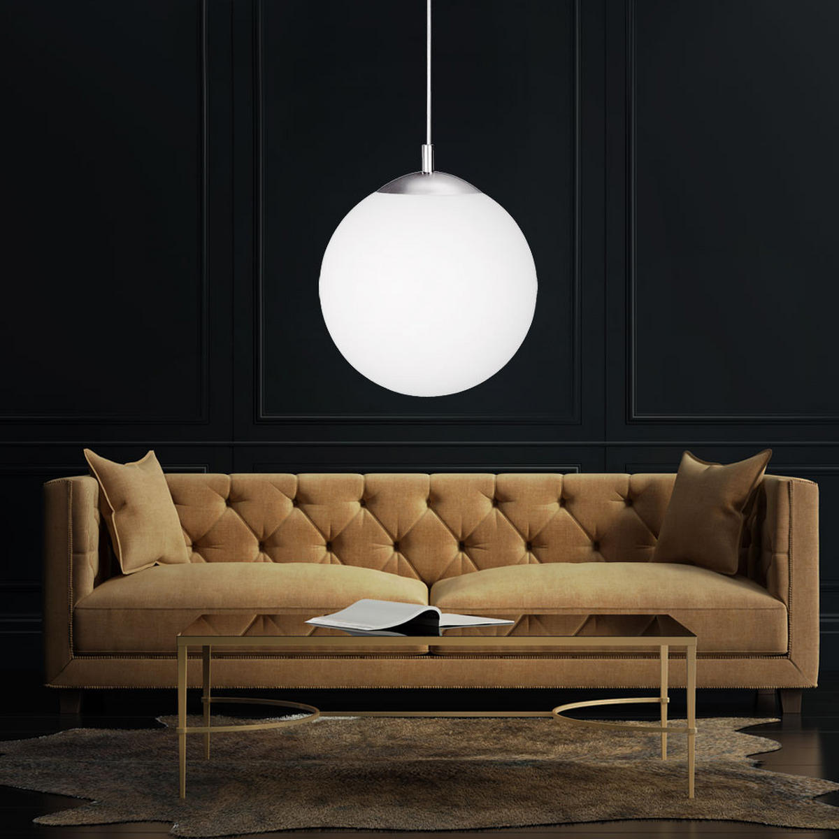 PENDELLEUCHTE Metall Glas Weiß matt - Weiß, Glas (25/25/180cm) - Globo Lighting