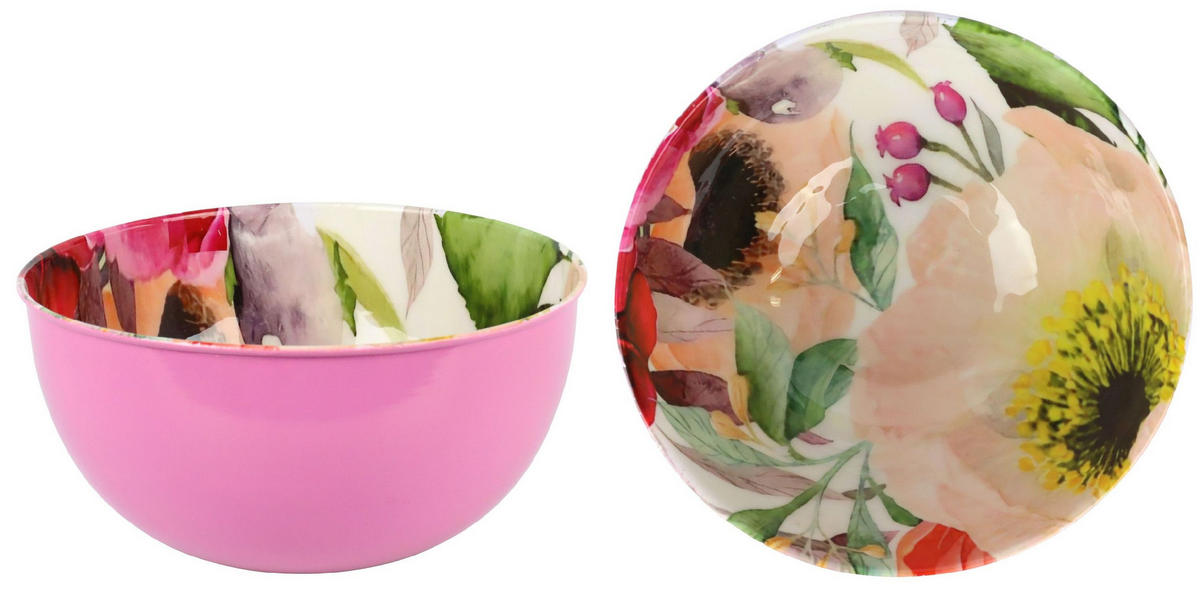 SCHALEN Sea Of Blossom 2er-Set - Multicolor, Metall (10cm) - FURNARO