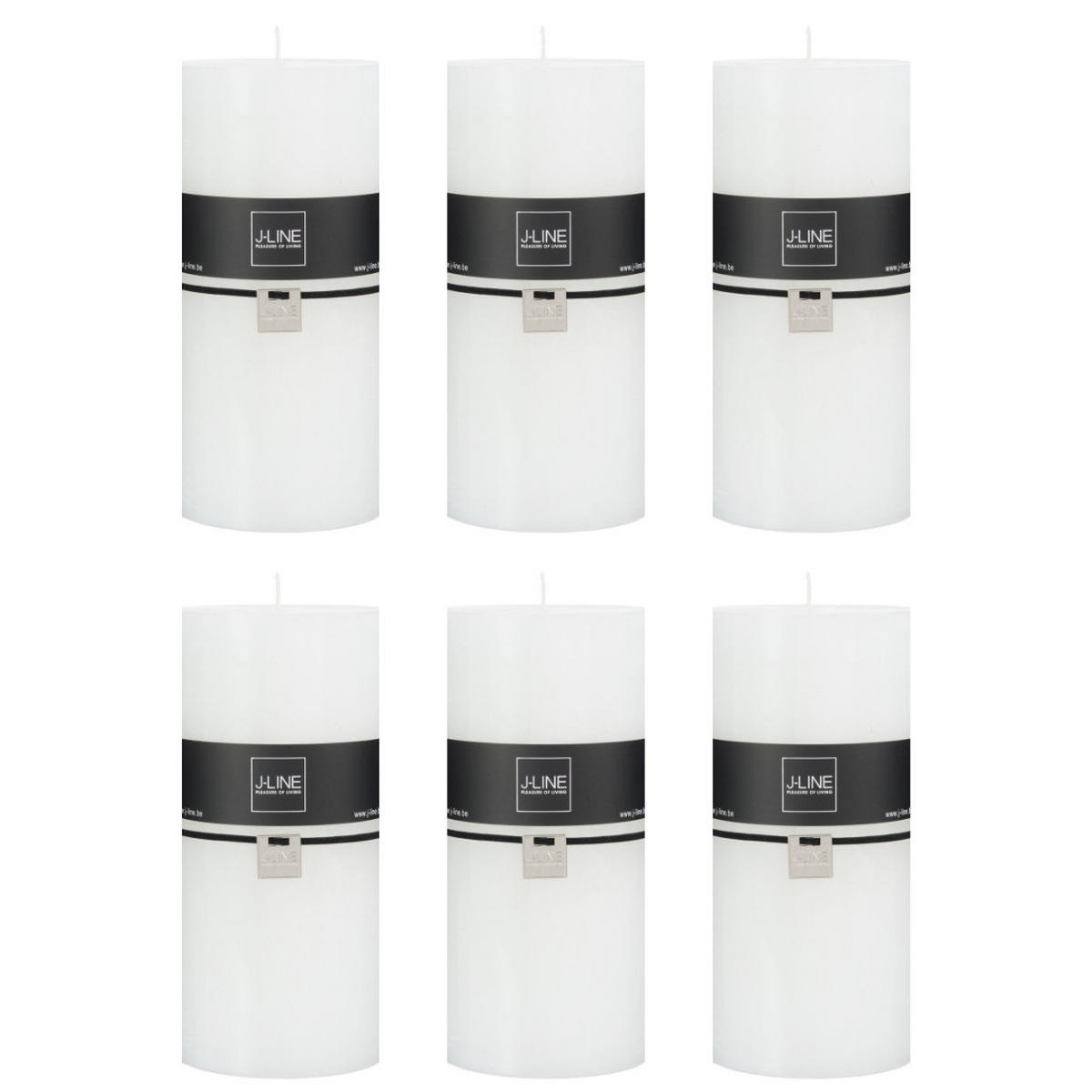DUFTKERZE ZART - Weiß - XXL - 150 Std. - 6er set - Weiß, Paraffin (10/20cm) - J-Line