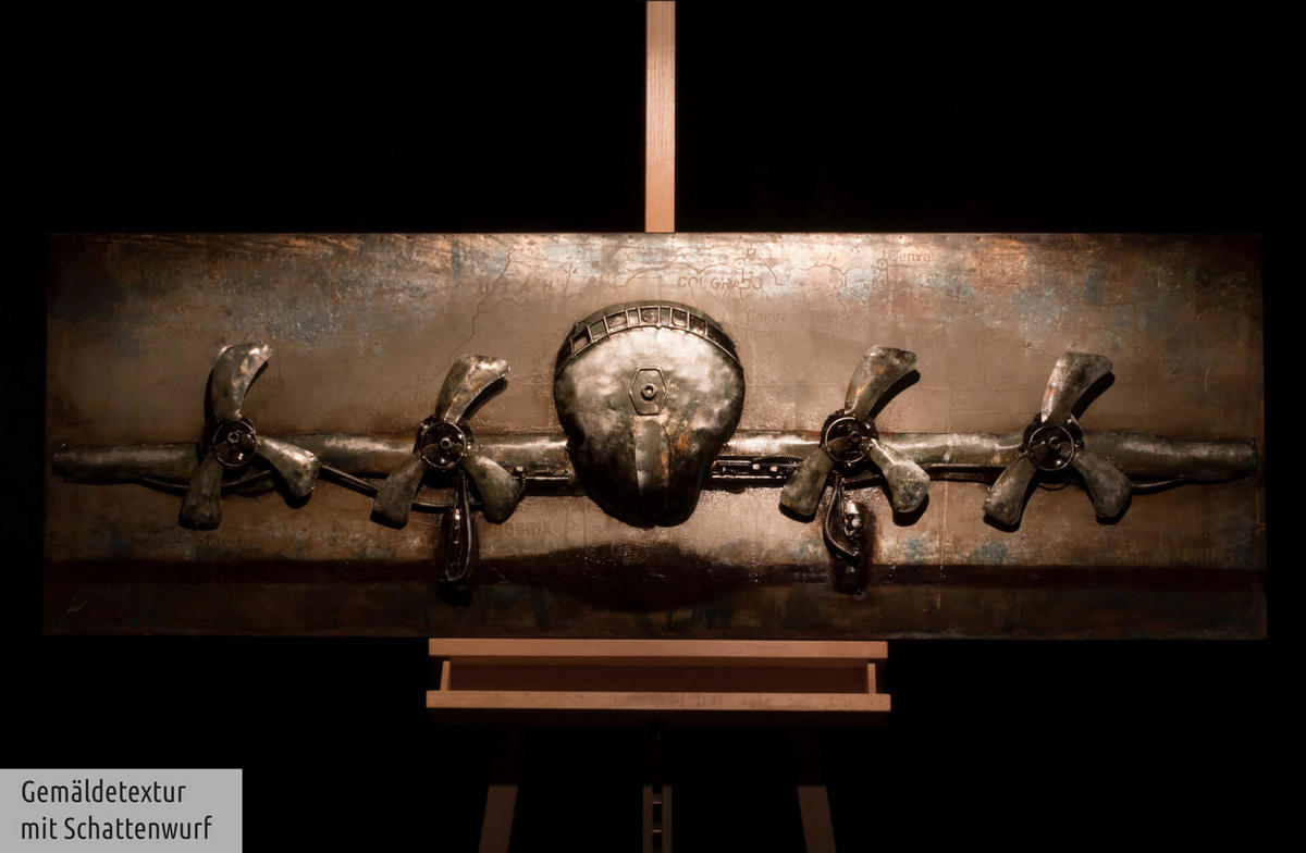 METALLBILD Beige 144/44 cm - Beige, Metall (7.6/44cm) - KUNSTLOFT