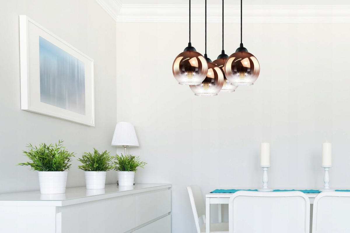 PENDELLEUCHTE MASUR - Transparent/Goldfarben, Glas/Metall (35/35/80cm) - kiki design