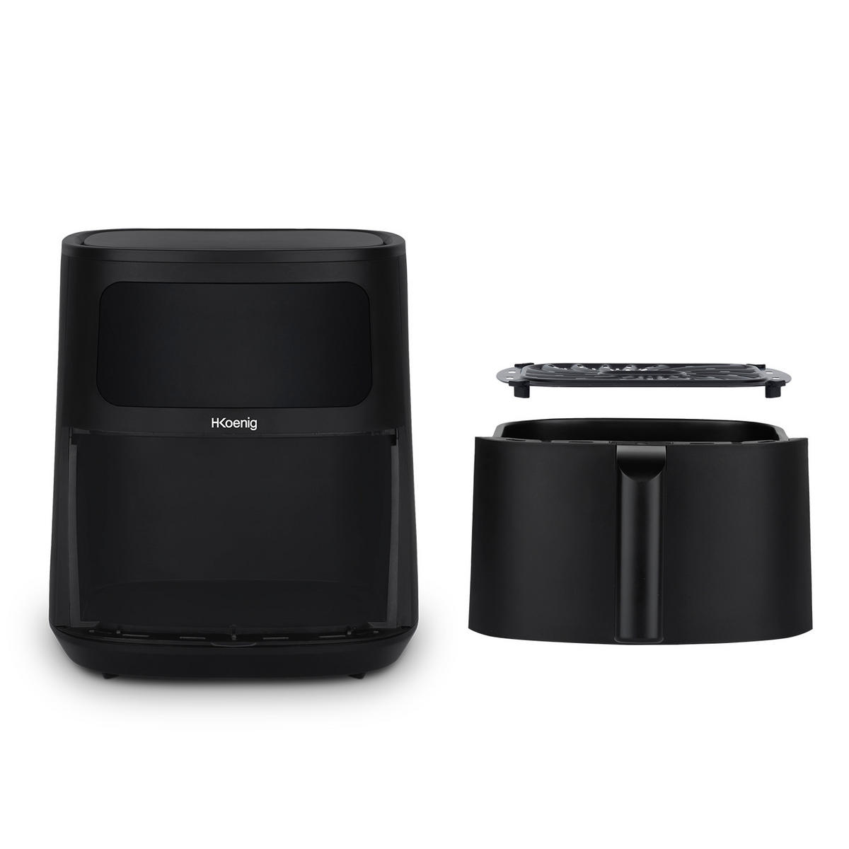 AIRFRYER XL FRY860, Schwarz, Fritteuse ohne Öl, Kapazität 6L - Schwarz, Metall (27/30.7/38.5cm) - HKoenig