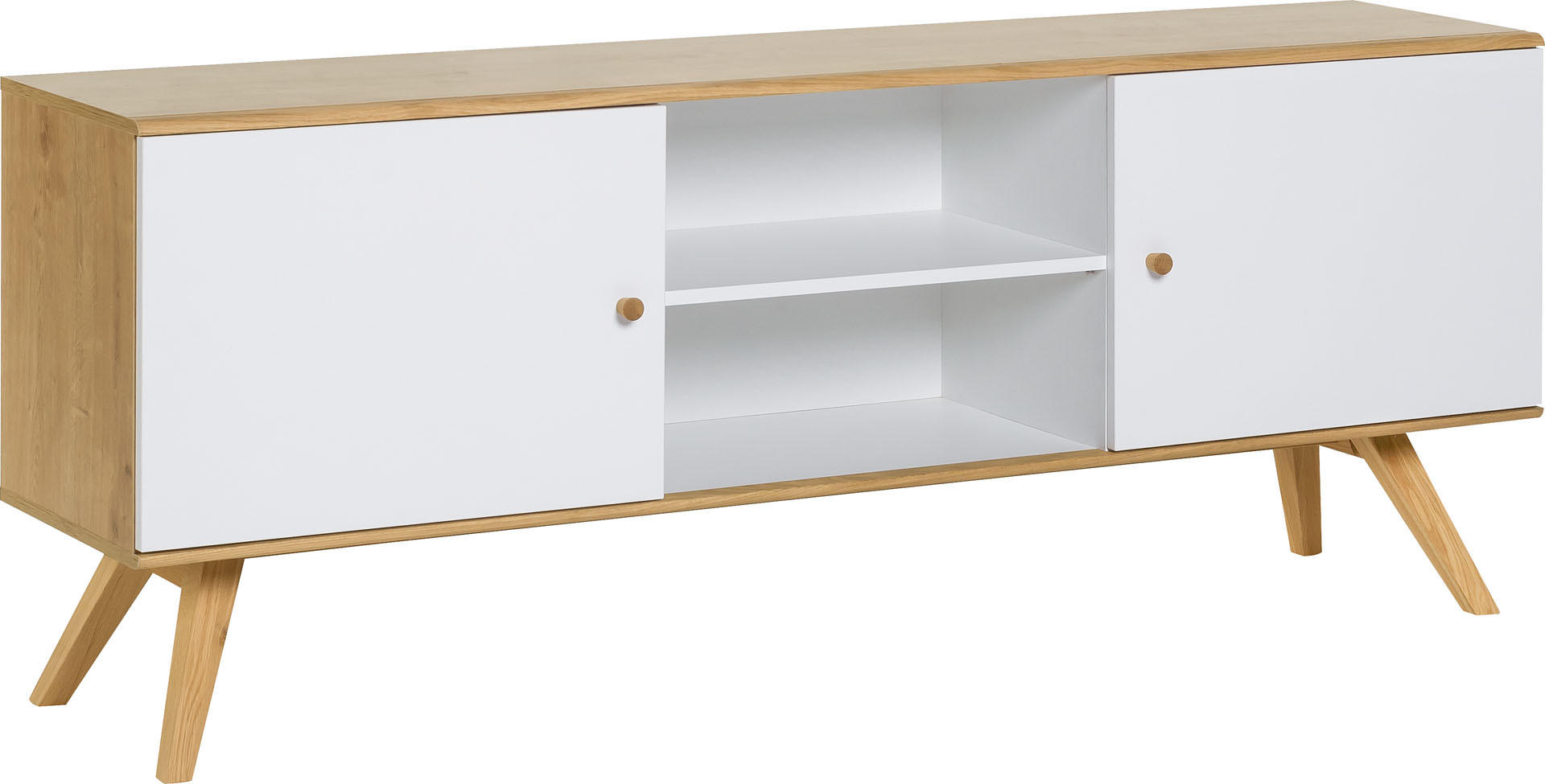 LOWBOARD NATURE - Weiß, Holzwerkstoff (180/72/40cm) - Vox Möbel