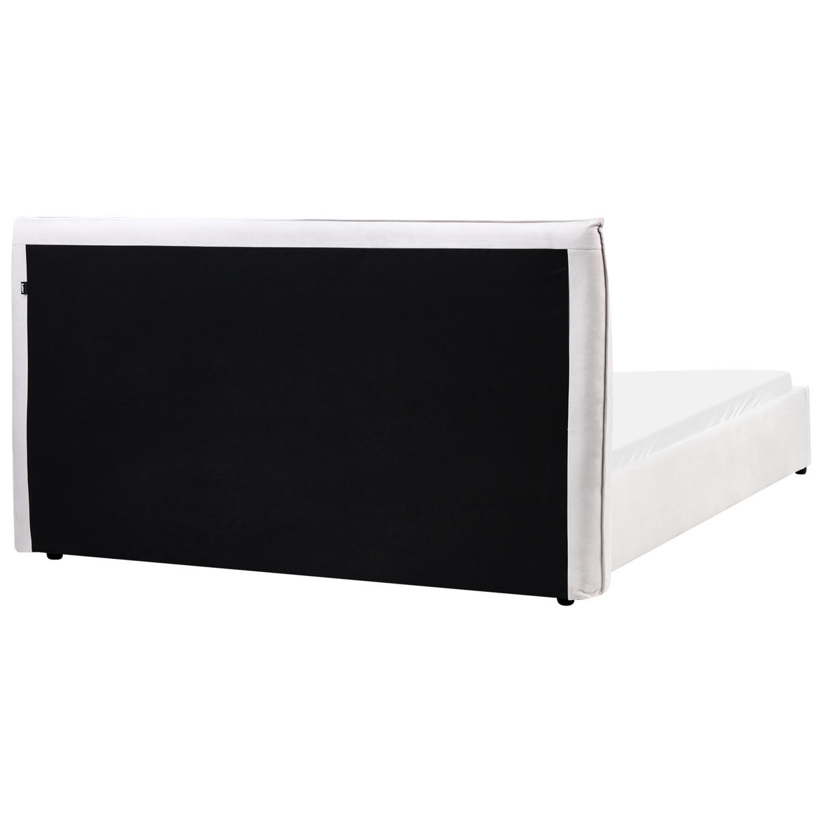 BETT mit Lattenrost 160/200 cm Samtstoff Cremeweiß Lavaur - Creme, Textil (160/200cm) - Beliani