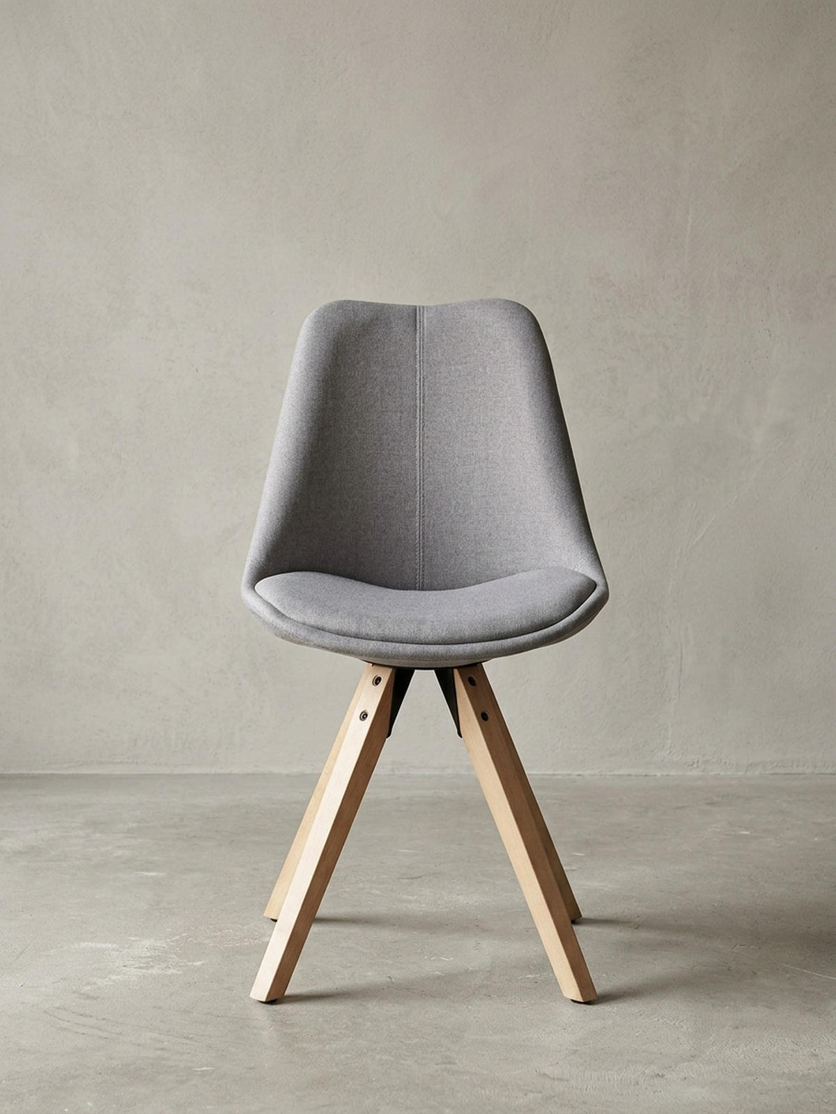 ESSZIMMERSTUHL 2er Set Stoffbezug mit Holzgestell Skandinavisch gepolstert, Grau 49x52x87 cm - Beige/Grau, Holz/Textil (49/87/52cm) - KADIMA DESIGN