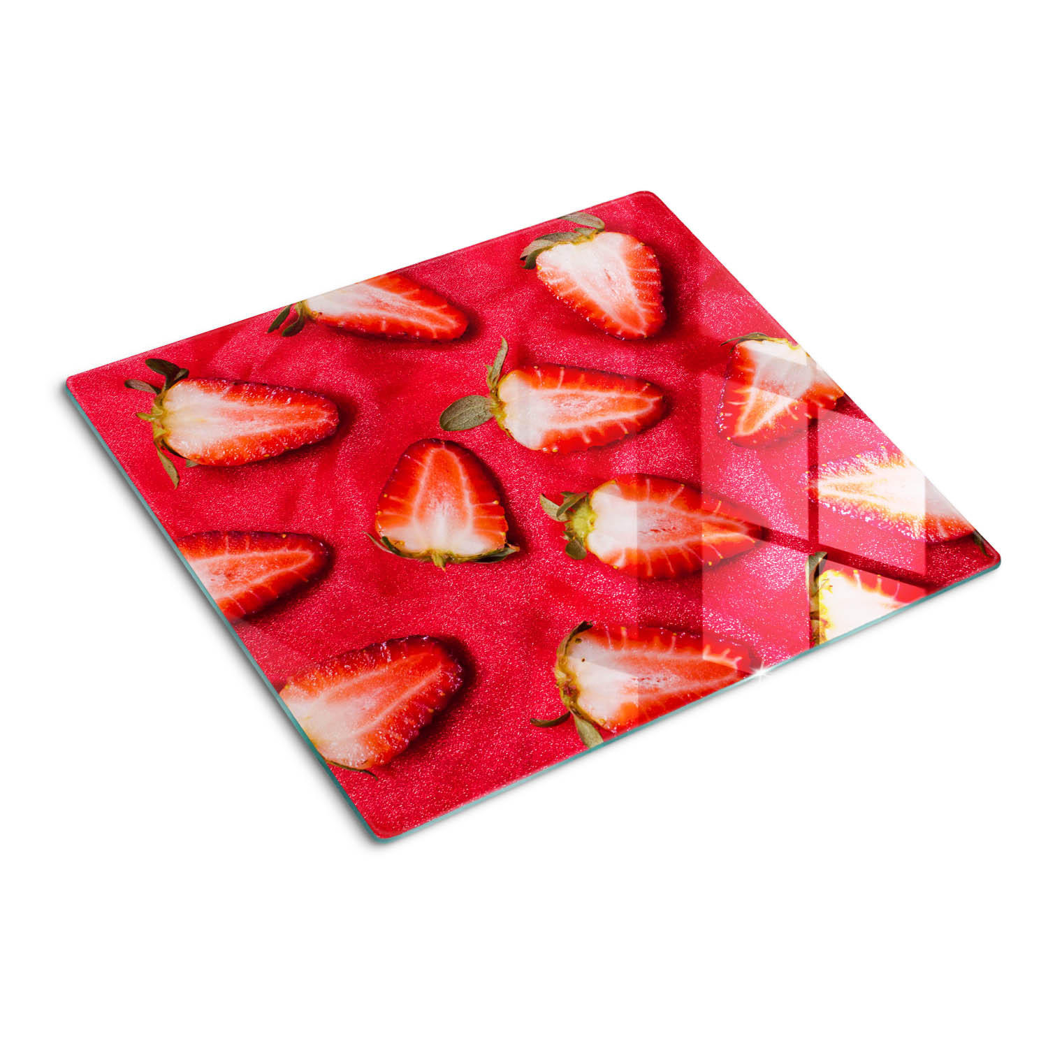 GLASPLATTE 60x52 cm Gehackte Erdbeeren - Rot, Glas (60/0.4/52cm) - TULUP