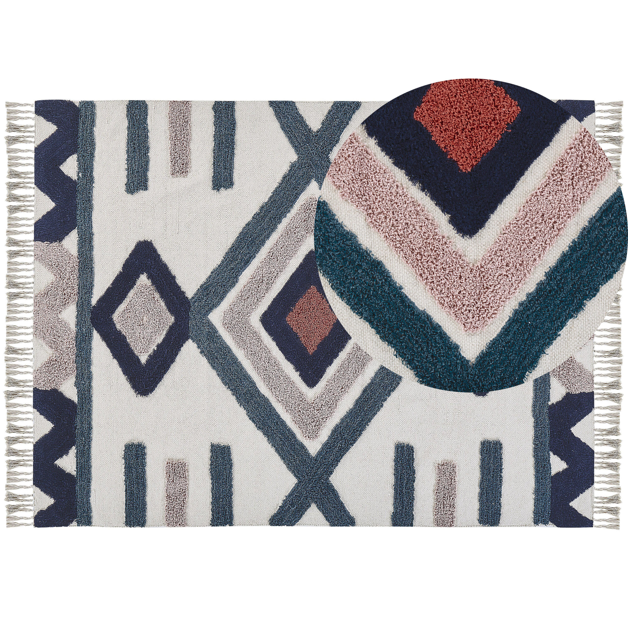 KURZFLOR-TEPPICH Kozlu 230/160 cm - Multicolor, Textil (160/230cm) - Beliani