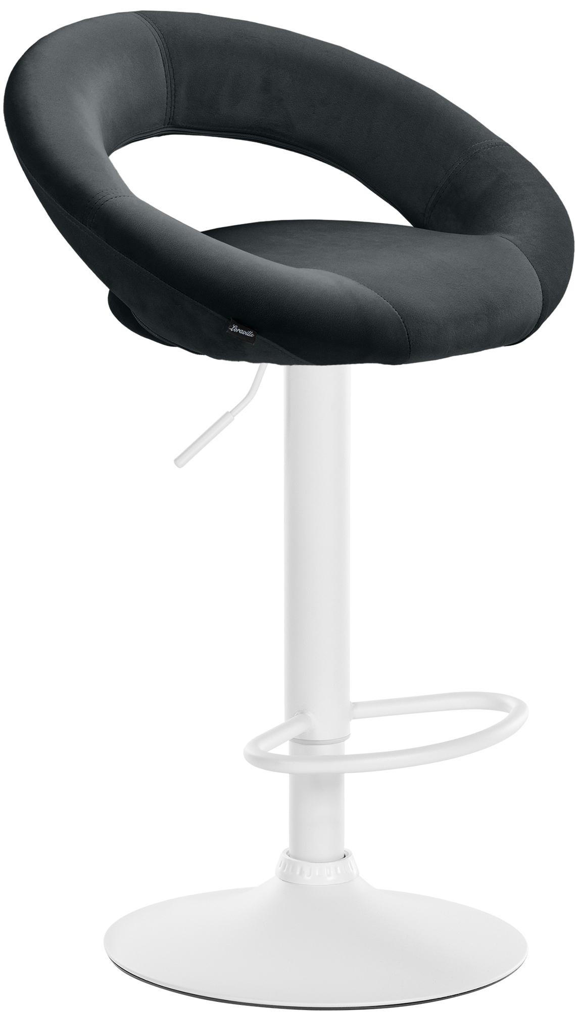 BARHOCKER Samt schwarz - Schwarz/Weiß, Textil/Metall (53/80/47cm) - CLP