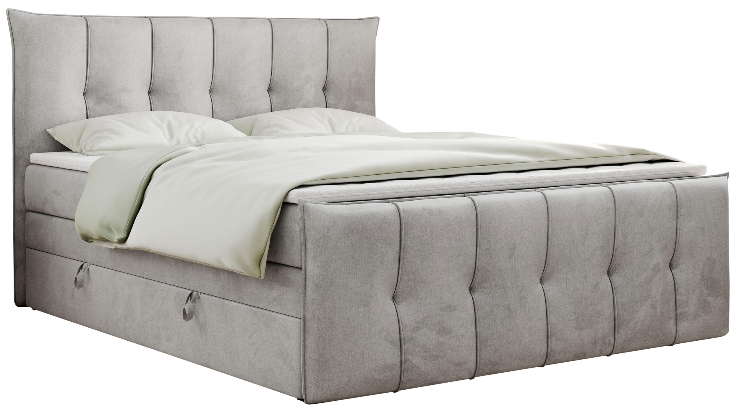 MKS Boxspringbett Hellgrau 200x200 cm