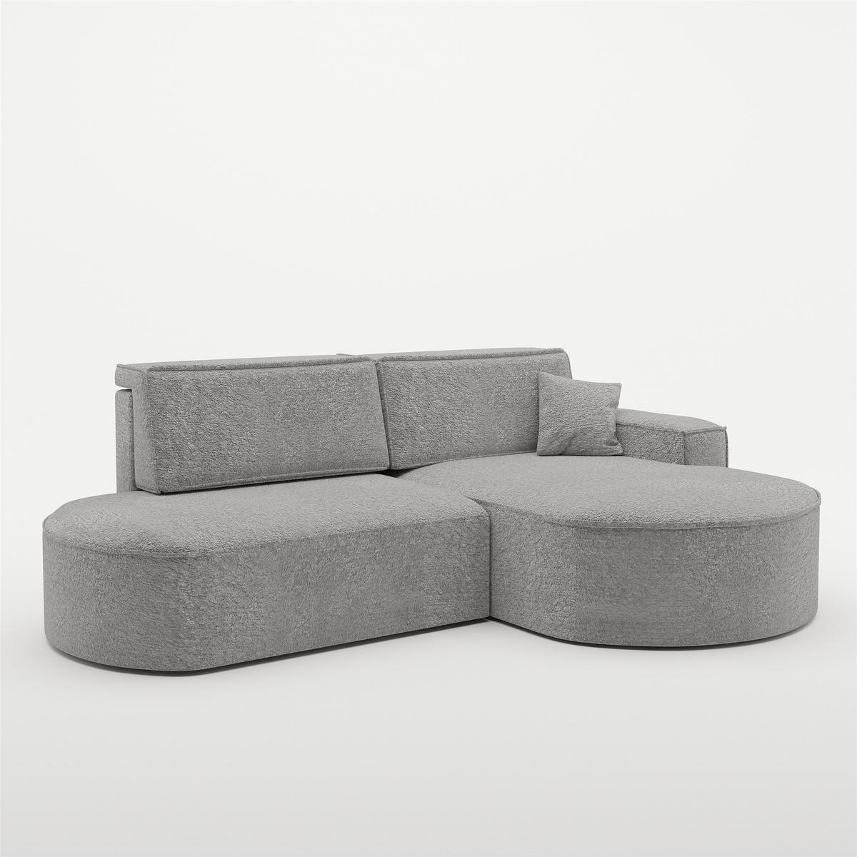 ECKSOFA Venedig Mit Schlaffunktion - Grau, Holzwerkstoff/Textil (278/179cm) - Fun Möbel