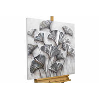 ACRYLBILD HANDGEMALT 80/80 cm - Weiß/Grau, Holz/Textil (1.7/80cm) - KUNSTLOFT