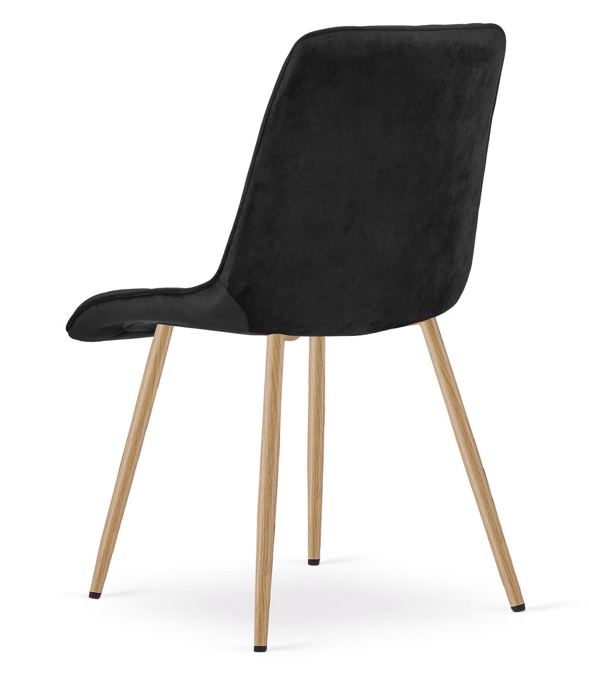 STUHL Schwarz 49x60 cm SPLIT Samtbezug Metallbeine - Schwarz, Metall (49/56/60cm)